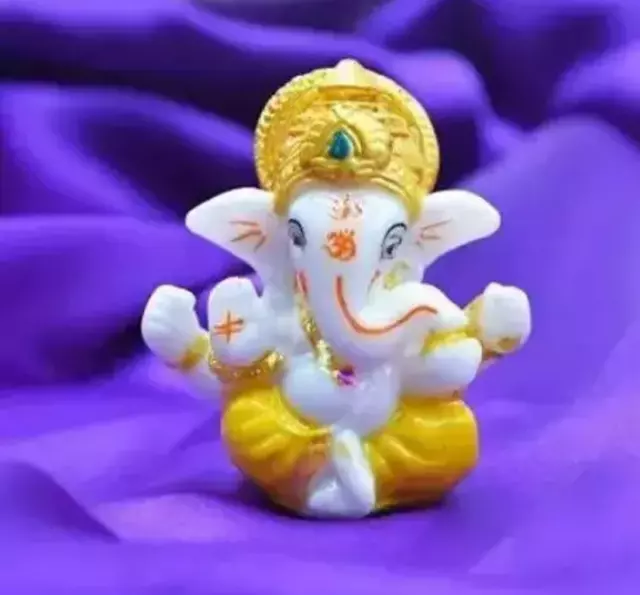 GANESHA GANESH GANPATI Hindu GOD Resin Mini Statue Car Accessary