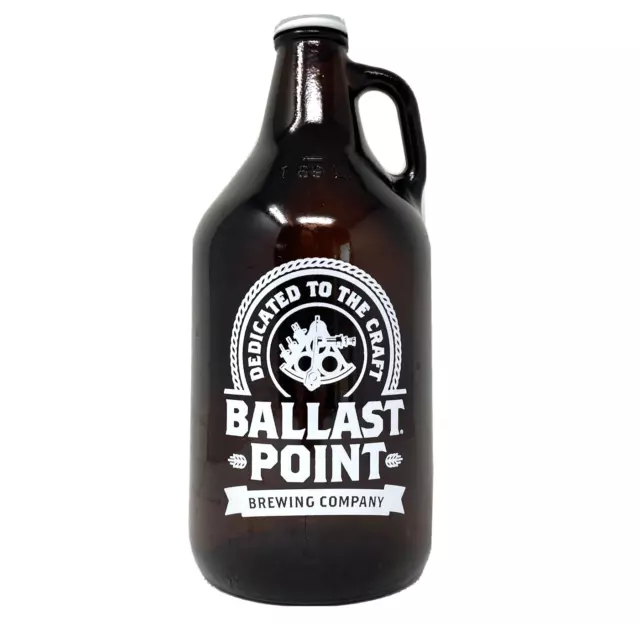 Ballast Point Brewery Craft Beer Growler Empty Jug Brown Glass 64oz Reuse USA