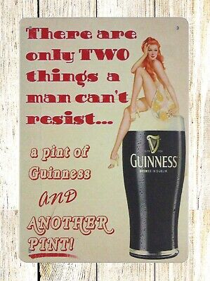 retro garage signs pint of Guinness pin-up sexy girl tin metal sign