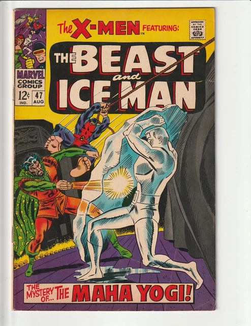 Uncanny X-Men # 47 nice VG Beast & Ice Man Marvel Comic Book 1968