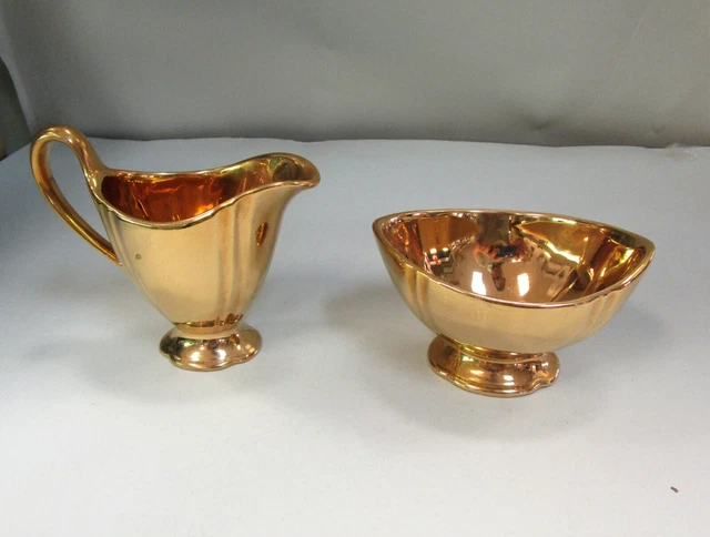 Royal Winton Grimwades Gold Creamer & Open Sugar Bowl Near Mint+