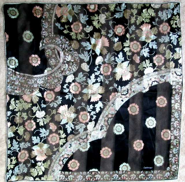 Foulard En Soie François De Reix Vintage - 85 X 86 Cm - Bleu - Occasion