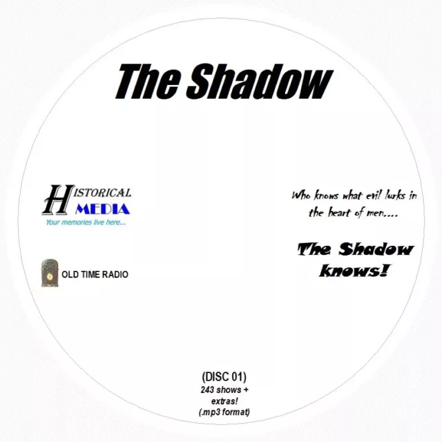 THE SHADOW - 243 Shows Old Time Radio In MP3 Format OTR On 3 CDs