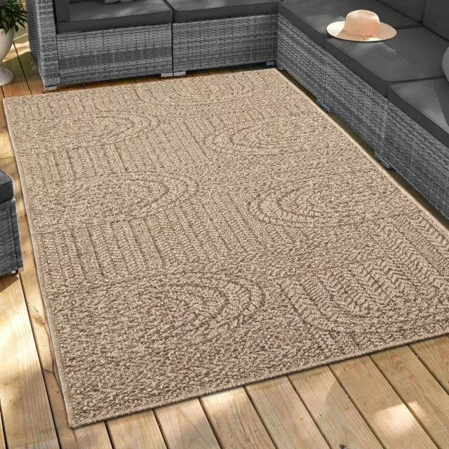 Alfombra para interior y exterior con aspecto de yute en colores naturales