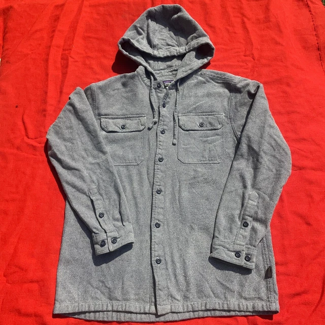 Patagonia Shirt Adult Size Medium Blue Flannel Button Up Hooded Organic Cotton Patagonia Shirt Adult Size Medium Blue Flannel Button Up Hooded Organic Cotton