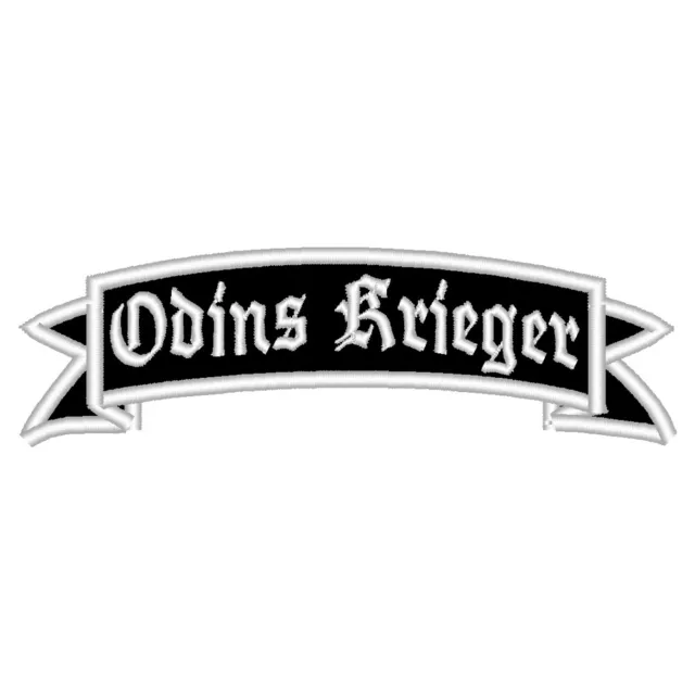 Aufnäher Schwinge S1 - Odins Krieger - schwarz/weiß Asatru Metal Patch Toprocker