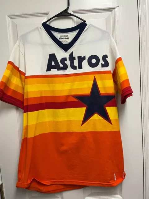 Houston Astros 80's throwback sweater jacket Medalist Sand Knit size M