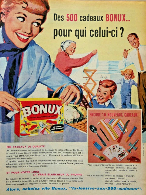 Publicité De Presse 1961 Bonux - 500 Cadeaux De Qualite - Dina Panhard - Floride