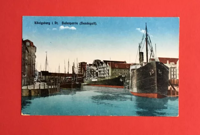 AK KÖNIGSBERG in Ostpreussen 1915 Hafenpartie Hundegatt mit Schiffen   ( 48079