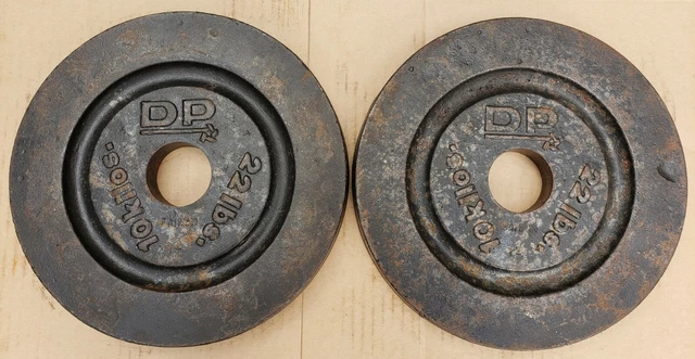 Paire De Plaques De Fonte Weider International Vintage 10 Kg (22 Lb) Chacune - Pour Haltérophilie Olympique