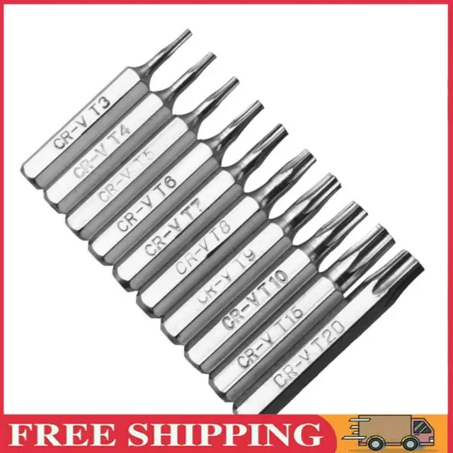 10pcs CR-V Torx Bits Set T3 T4 T5 T6 T7 T8 T9 T10 T15 T20 Mobile Repair Bit