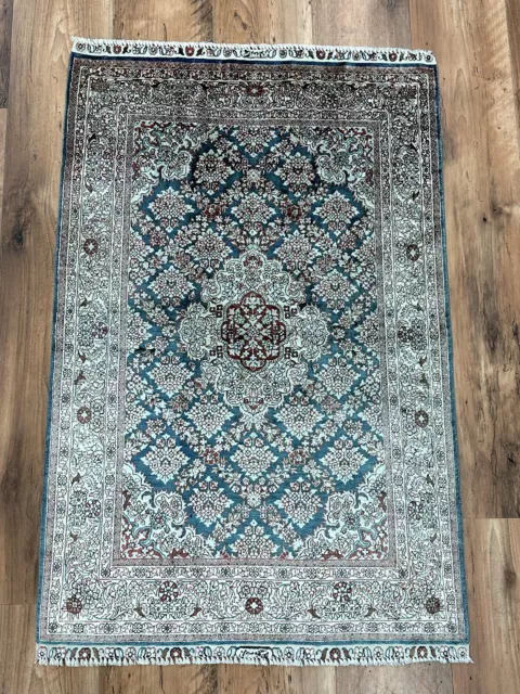 Hereke Seide fein Teppich Orientteppich Signiert Seidenteppich Orient 95 x 62