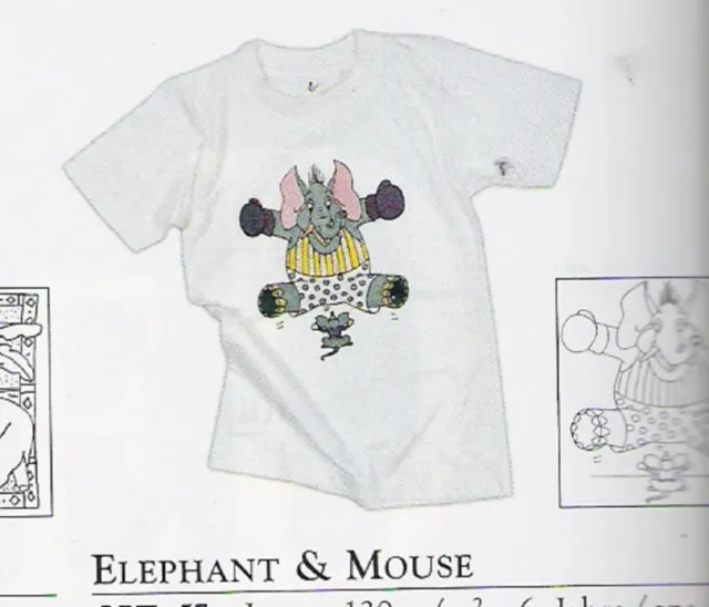 Textilmalerei T-Shirt Alter 8 Jahre Elephant &Mouse Baumwolle zum Selbstausmalen