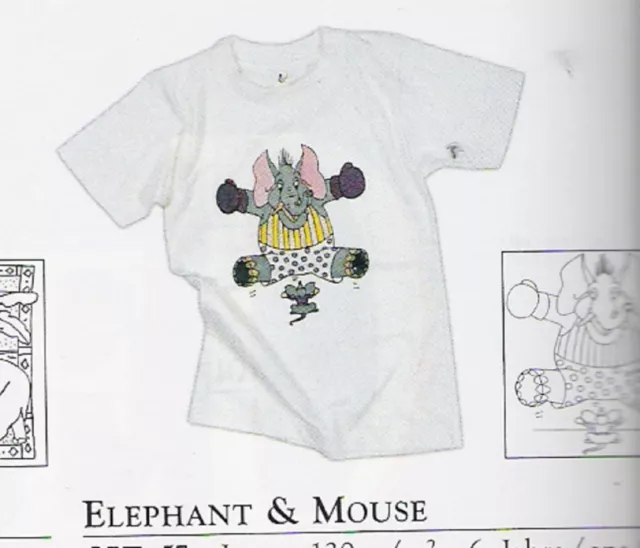 Textilmalerei T-Shirt Alter 8 Jahre Elephant &Mouse Baumwolle zum Selbstausmalen