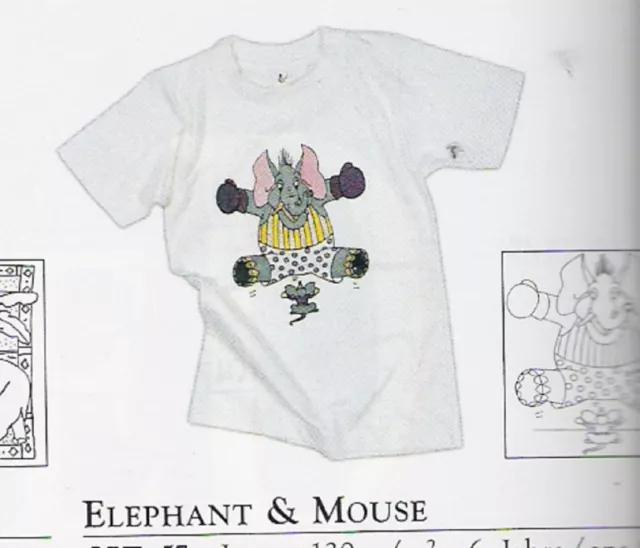Textilmalerei T-Shirt Gr. 128 Elephant &Mouse Baumwolle zum Selbstausmalen
