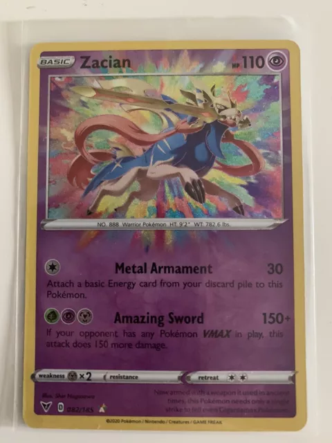 Zacian 082/185 Amazing Rare Holo Near Mint Condition Vivid Voltage 2