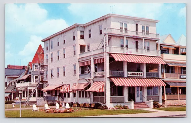 c1970s Laingdon Hotel Exterior Street View Ocean Grove New Jersey NJ Postcard