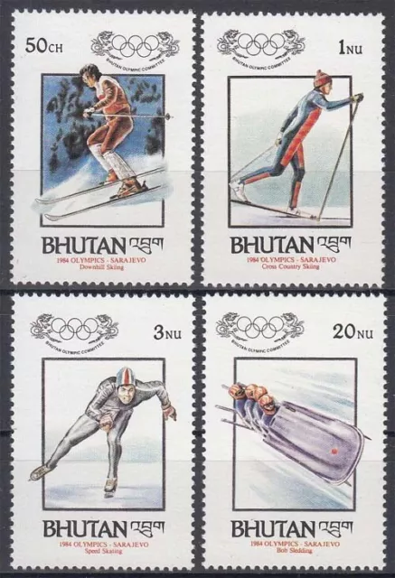 Bhutan 847/50 A ** Olympische Winterspiele, Sarajevo