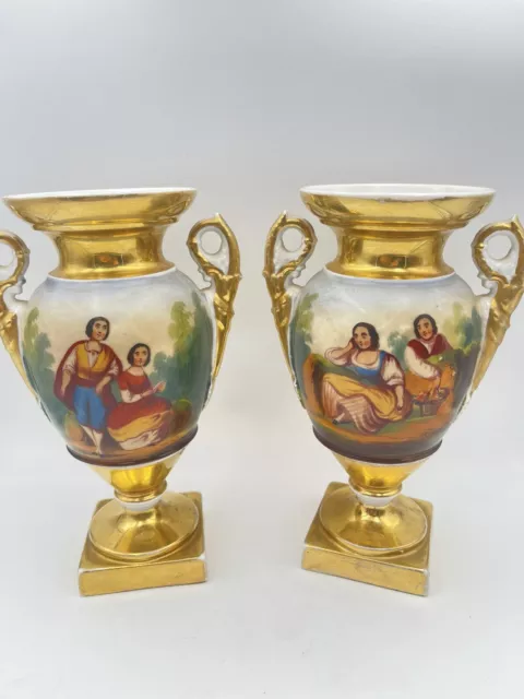 Paire De Vases En Porcelaine XIX