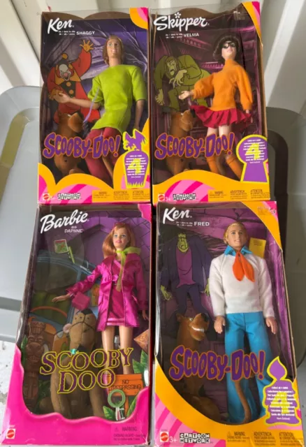 RARE SCOOBY DOO Barbie Ken Skipper Doll Lot Daphne Shaggy Velma Fred ...