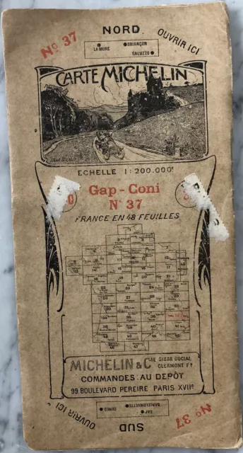 MICHELIN CARTE ROUTIÈRE 1920 N*37 GAP - CONI - Modèle Papier