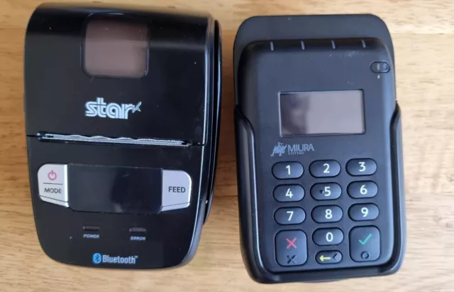 Star Micronics Sm-L200 Portable Thermal Printer & Miura Systems Card Reader.