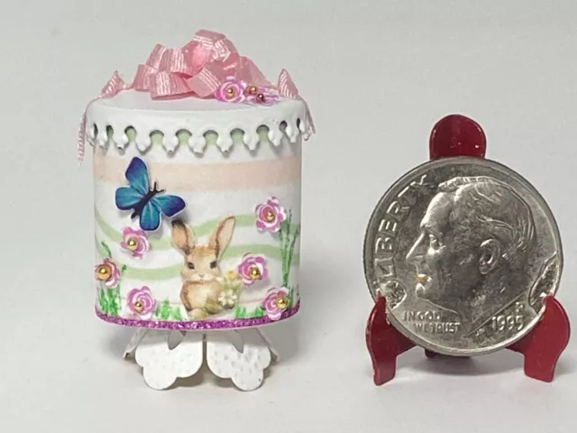 Artisan Mrs. Rabbits Fancy Easter Egg Box Flowers 1:12 Dollhouse Signed OOAK 23