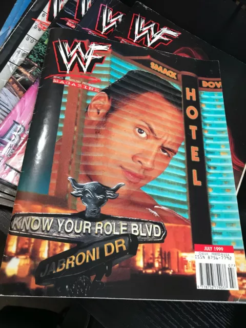 WWF WWE Magazine JULY 1999 The Rock Cover + Poster