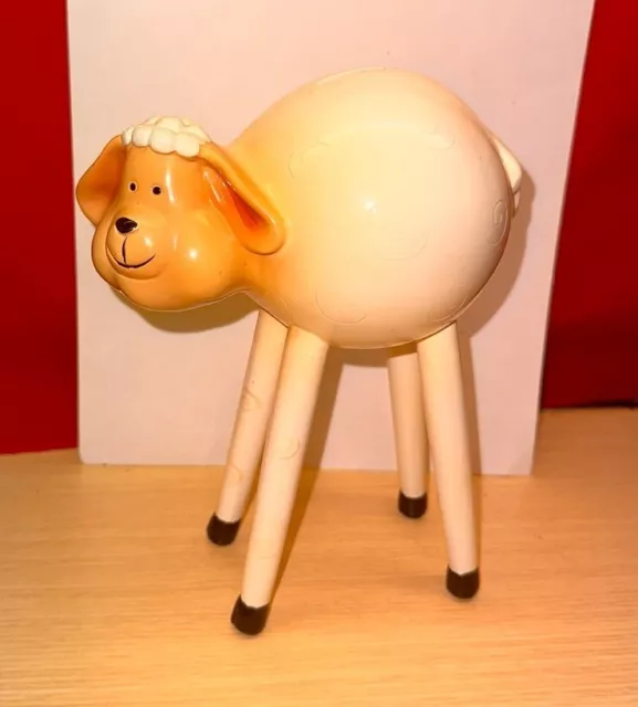 Long Legged Lamb "Piggy" Bank Ceramic by Blow Fish ~8-1/4" tall Vintage