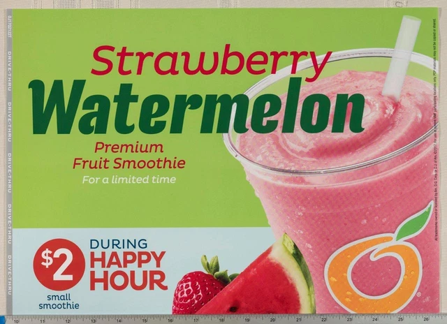 Dairy Queen Poster Backlit Plastic Strawberry Watermelon Orange Julius 12x17 dq2