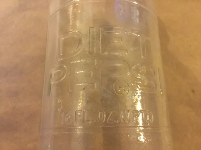 Vintage Rare Empty 16 Fl Oz Glass Diet Pepsi-Cola “Not To Be Refilled” Bottle