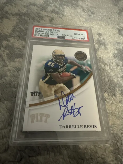 DARRELLE REVIS 2007 Press Pass Bronze RC Rookie Auto Autograph PSA 10 Pop 12 HOF