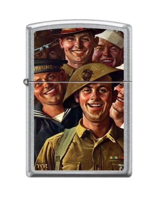 Zippo Lighter NORMAN ROCKWELL ARE WE DOWNHEARTED Military Art BNIB FREE POST