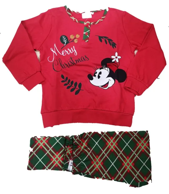 Pigiama Invernale Bambina in Caldo Cotone Sabor Disney Minnie Rosso Natale