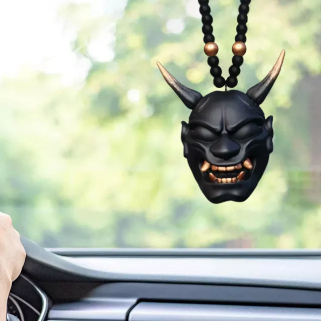 (F)Car Hanging Pendant With Samurai Kabuto Helmet Hannya Japanese Oni Helmet