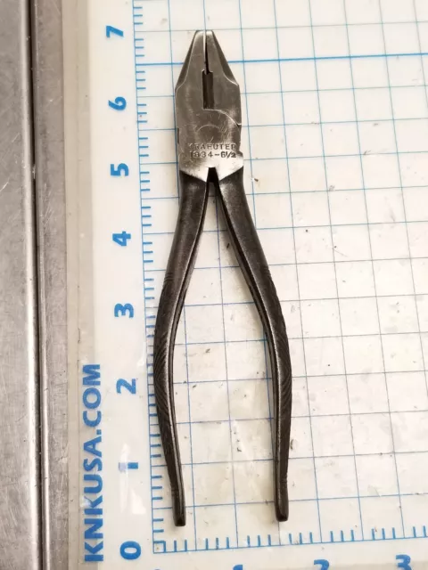Vintage KRAEUTER  USA No. 1834-6 1/2 Linesman Pliers with Side Cutters