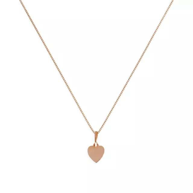9ct Rose Gold Small Heart Necklace 16 - 18 Inches