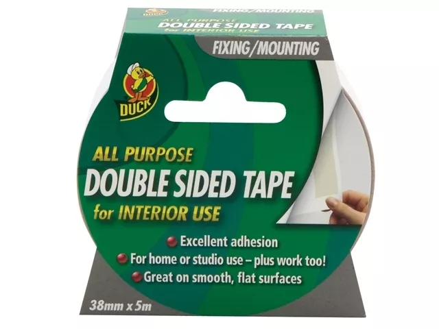 Duck Tape Double Côté Intérieur Multi-Usage Bande Fixation & Support 38mm X 5m