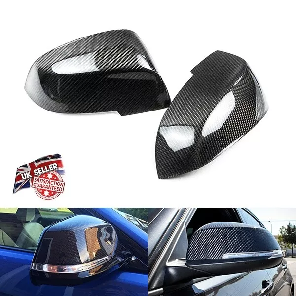 2x Real Carbon Fibre Door Side Wing Mirror Cover For BMW F20 F22 F87 F30 F32 F36