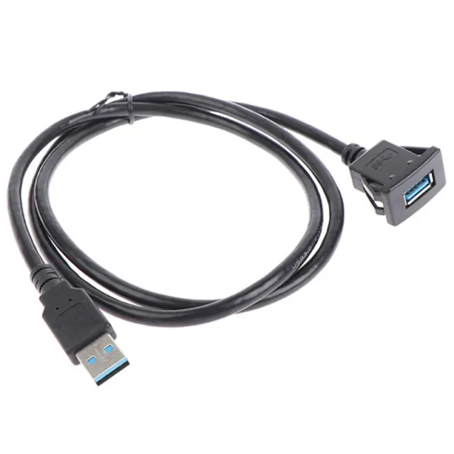 1M USB 3.0 Extension Cable Panel Flush Mount with Buckle For Car Truck Boat ZR