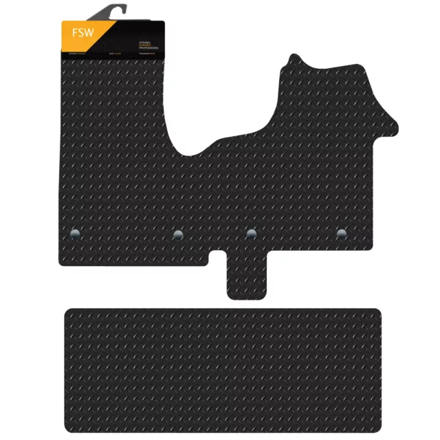 Fits Renault Trafic-Vauxhall Vivaro 2014-On Crew Cab Heavy Rubber 5MM Van Mats