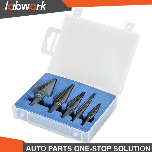 Labwork Step Drill Bit Set Black Oxide M2 Multiple Hole 50 5 Pcs Size 1/8-1-3/8"