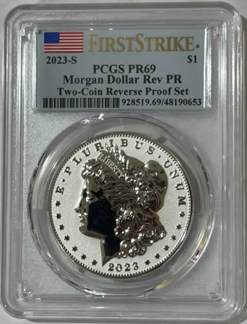 2023-S Morgan Silver Dollar from Two-Coin Reverse Proof Set PR69 FS PCGS