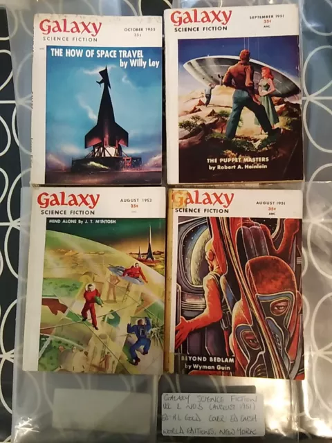 4 X GALAXY Vintage Science Fiction magazines joblot 1950's Rare Copies  Vol.2