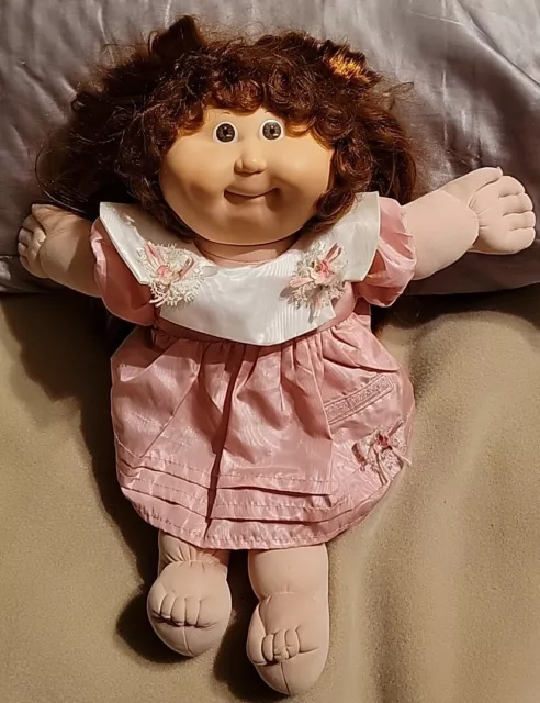 Cabbage Patch Kids Faith Louise Cornsilk Red Hair Vintage 1983 Coleco Pink Dress