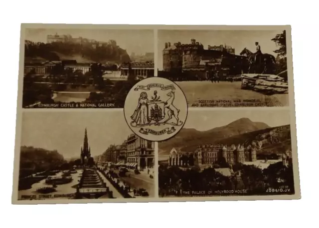 Edinburgh, Vintage Real Photograph, Multiview Postcard. Scotland