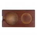 (Brauner Zweiloch-Holzsockel-außen)Kaffee Tamper Halter Groove Design Buche