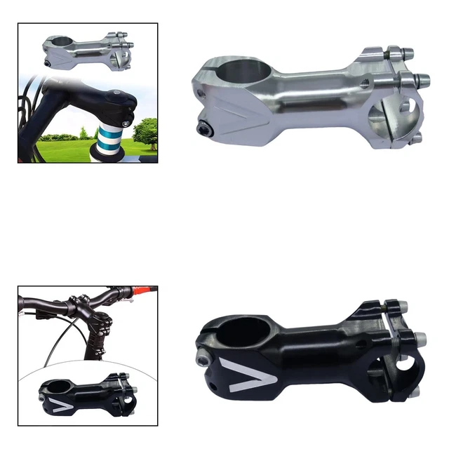 Potence Vélo Rétro Alu Noir - 25,4mm / 22,2mm - Longueur 80mm - Course/VTT