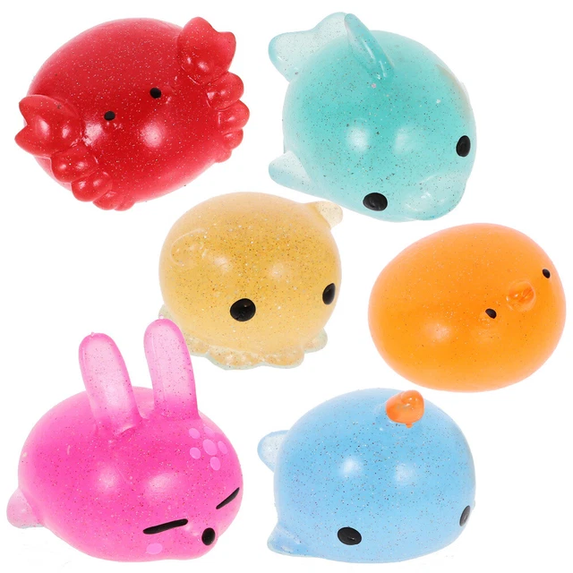 6 Pcs Tpr Pincer La Musique Enfant Jouet Modèle Dauphin Sensoriel Kawaii