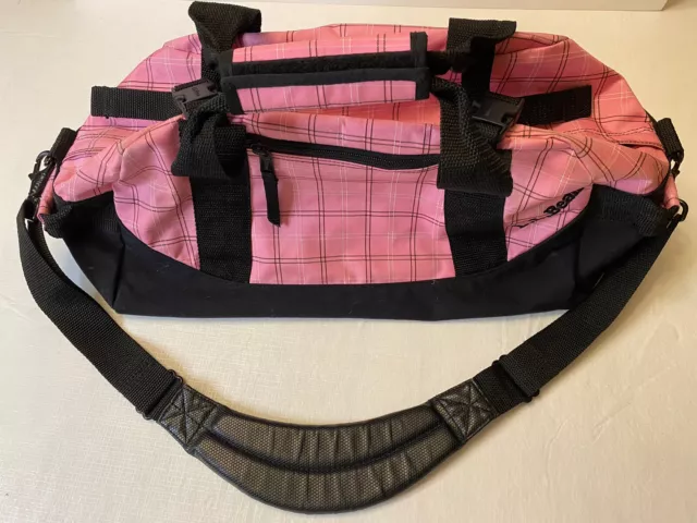 Very Nice & Clean Preowned Medium Pink And Black LL Bean Adventure Duffle Bag
